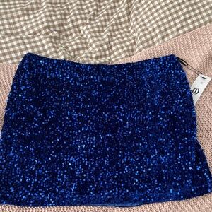 Amazon Sparkling Blue Sequin Mini Skirt